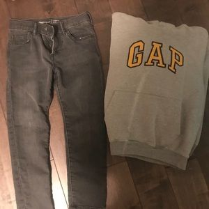 Gap jeans and sweatshirt